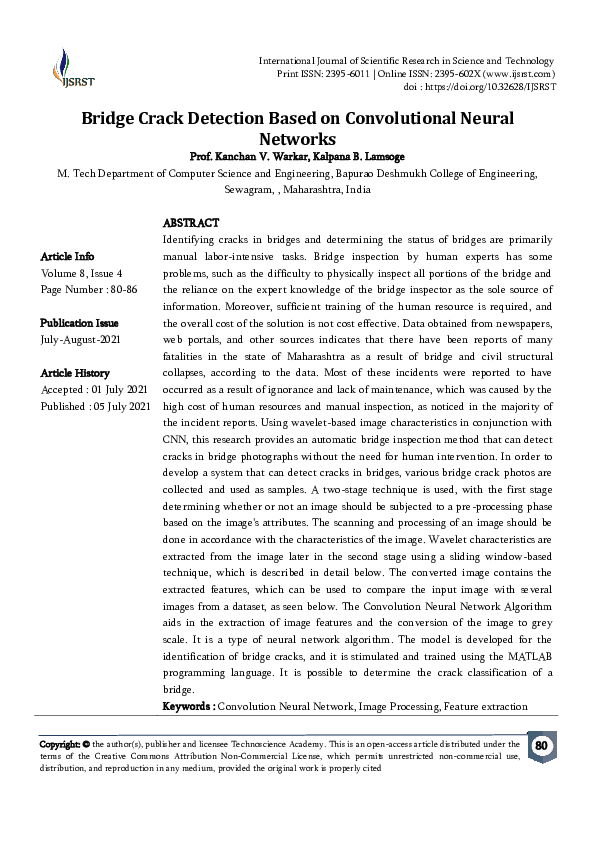 (PDF) Bridge Crack Detection Based on Convolutional Neural Networks