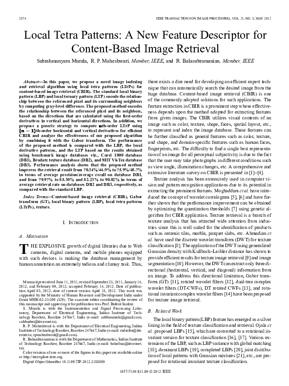 (PDF) Local Tetra Patterns: A New Feature Descriptor for Content-Based ...
