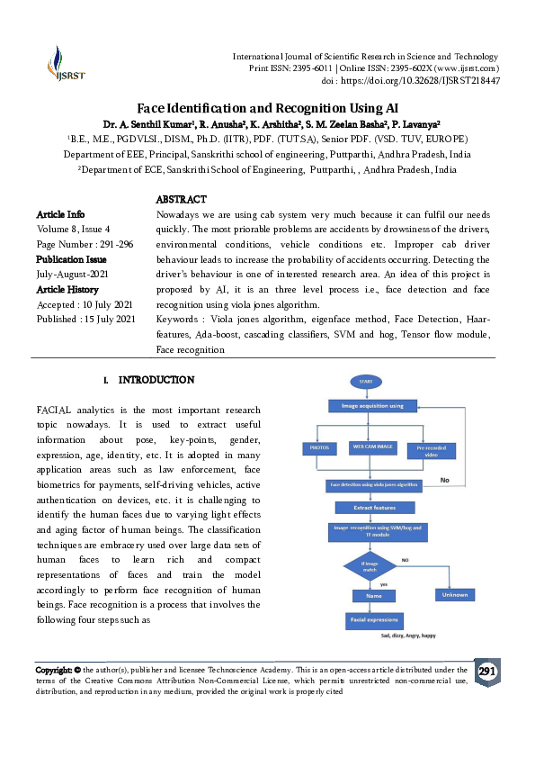 (PDF) Face Identification and Recognition Using AI