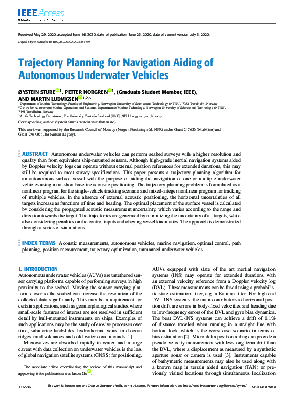 (PDF) Trajectory Planning for Navigation Aiding of Autonomous ...