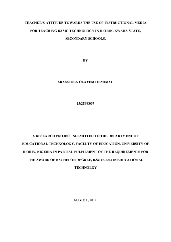 (PDF) The use of Instructional Material for teaching Basic Technology ...