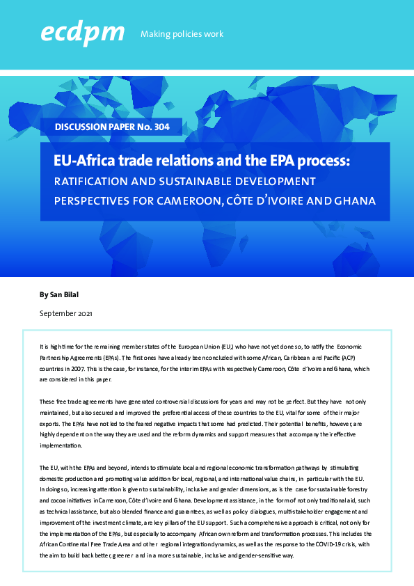 (PDF) EU-Africa trade relations and the EPA process: Ratification and ...