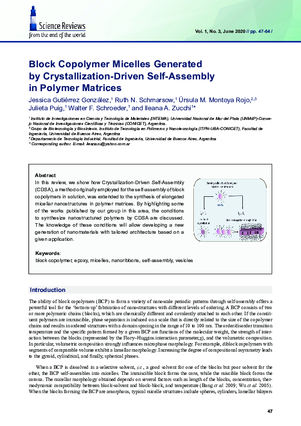 (PDF) Block Copolymer Micelles Generated by Crystallization-Driven Self ...