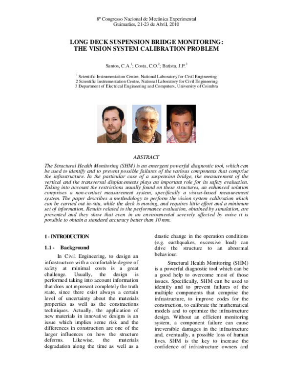 (PDF) Long Deck Suspension Bridge Monitoring: The Vision System ...