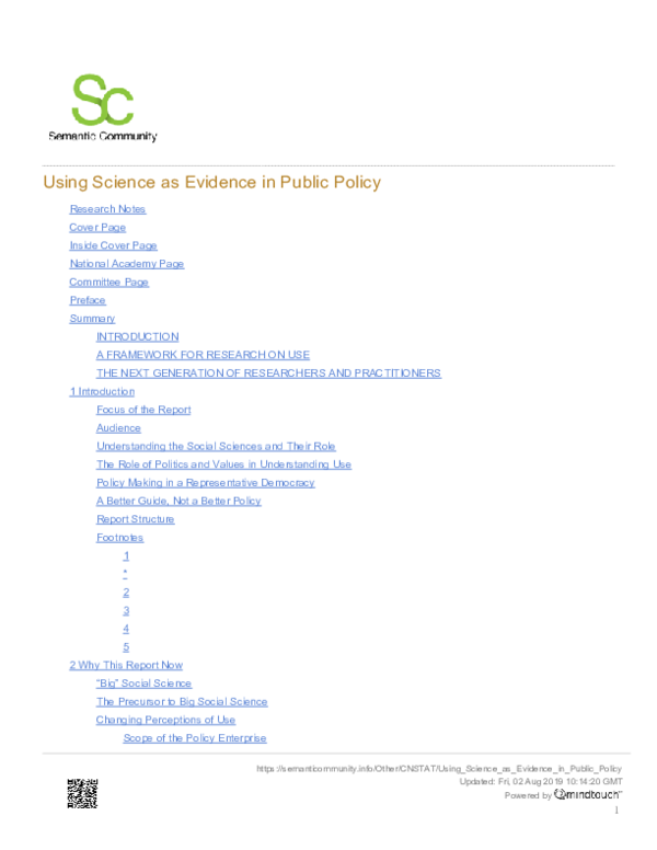 (PDF) Using Science as Evidence in Public Policy