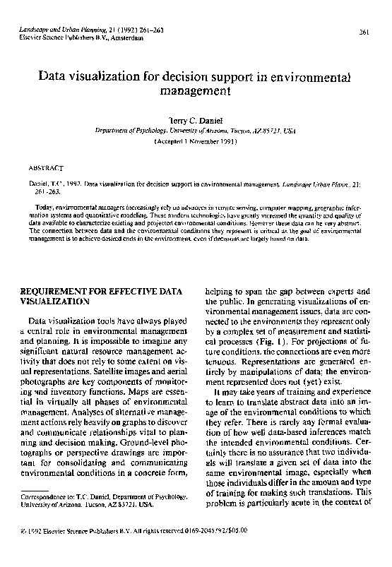 (PDF) Data visualization for decision support in environmental management
