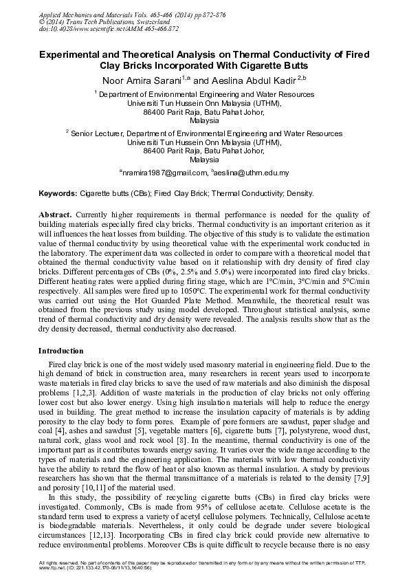 (PDF) Experimental and Theoretical Analysis on Thermal Conductivity of ...