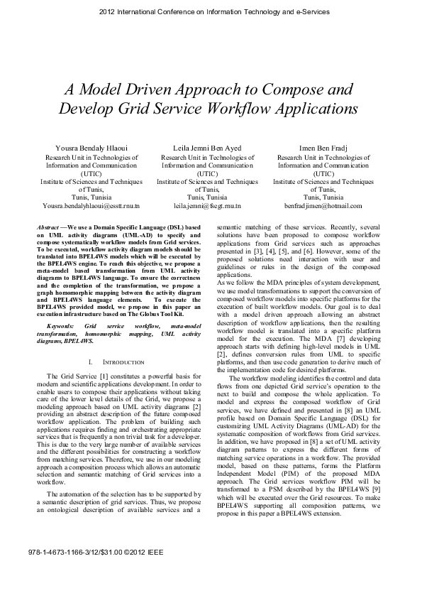 (PDF) A model driven approach to compose and develop Grid service ...