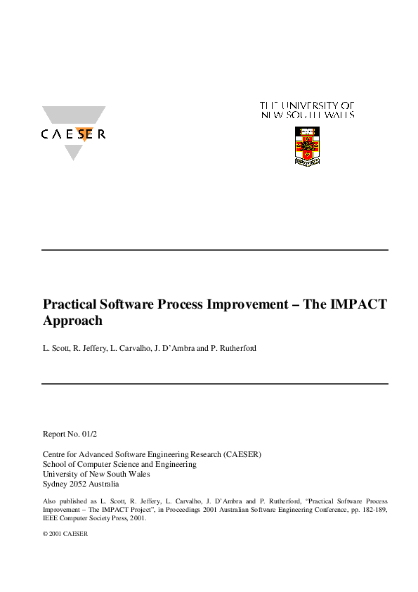 (PDF) Practical Software Process Improvement - The IMPACT Approach