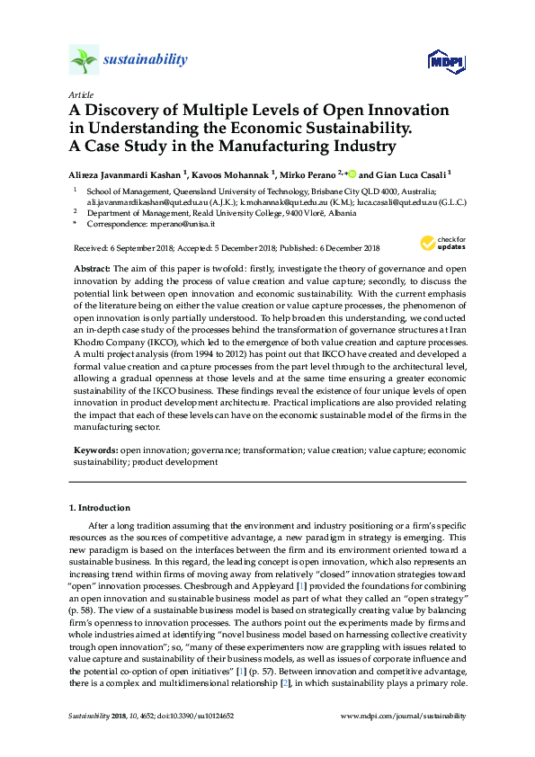 (PDF) A Discovery of Multiple Levels of Open Innovation in ...