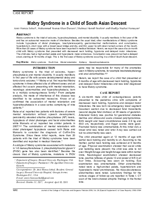 (PDF) Mabry Syndrome in a Child of South Asian Descent