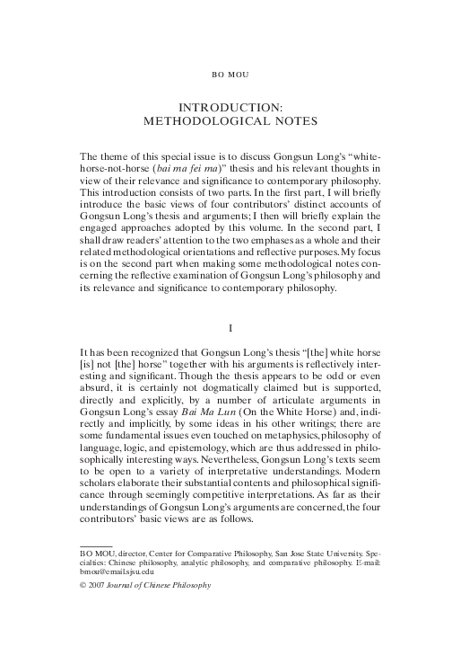 (PDF) Introduction: Methodological Notes