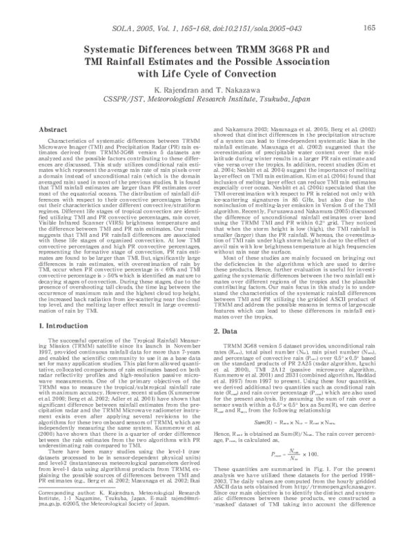 (PDF) Systematic Differences between TRMM 3G68 PR and TMI Rainfall ...