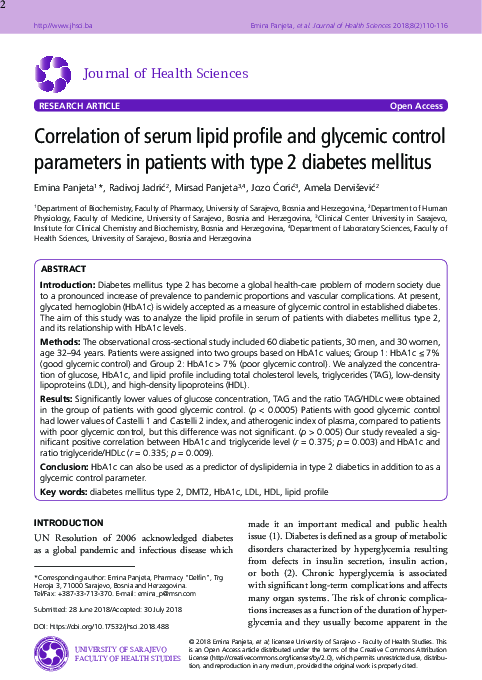(PDF) Correlation of serum lipid profile and glycemic control ...