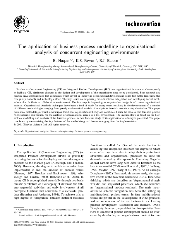 (PDF) The application of business process modelling to organisational ...