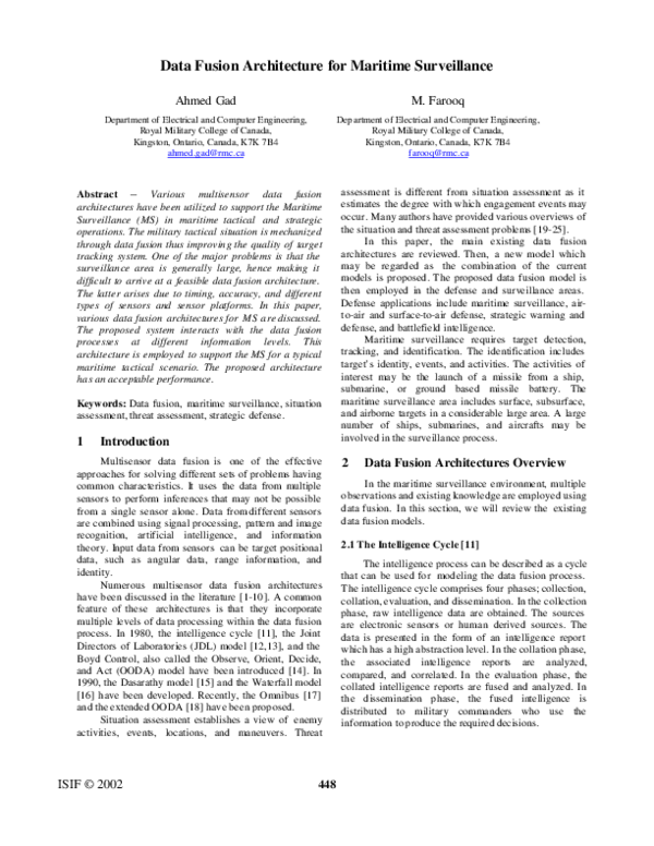 (PDF) Data Fusion Architecture for Maritime Surveillance