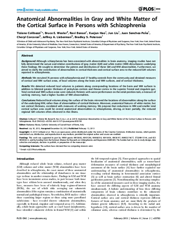 (PDF) Anatomical Abnormalities in Gray and White Matter of the Cortical ...