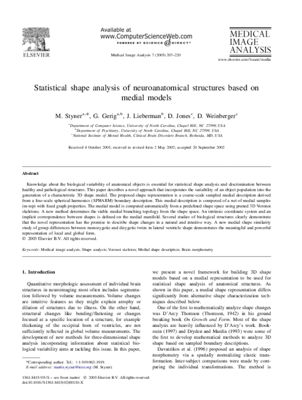 (PDF) Statistical shape analysis of neuroanatomical structures based on ...