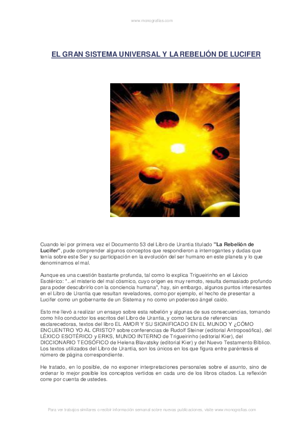 (PDF) EL GRAN SISTEMA UNIVERSAL Y LA REBELIÓN DE LUCIFER