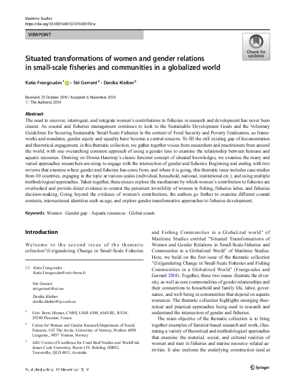 (PDF) Situated transformations of women and gender relations in small ...