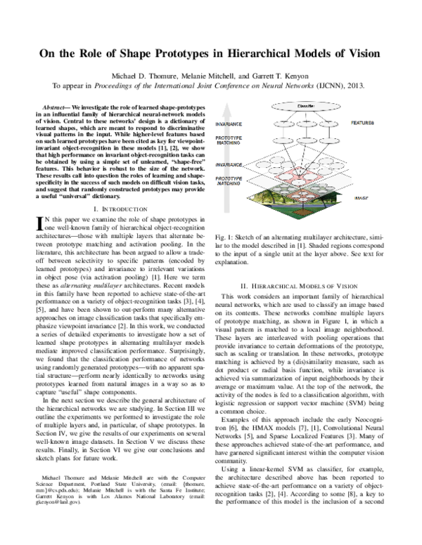 (PDF) On the role of shape prototypes in hierarchical models of vision