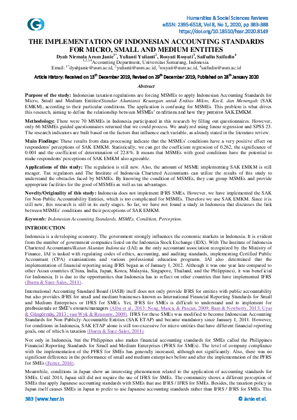 (PDF) The Implementation of Indonesian Accounting Standards for Micro ...