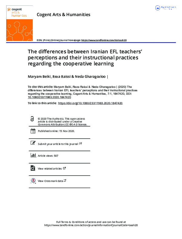 (PDF) The differences between Iranian EFL teachers’ perceptions and ...