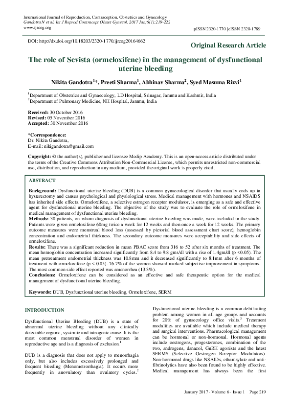 Abnormal uterine bleeding clinical practice guidelines picture