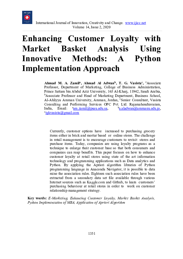 (PDF) Enhancing Customer Loyalty with Market Basket Analysis Using ...