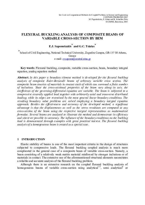 (PDF) Flexural Buckling Analysis of Composite Beams of Variable Cross ...