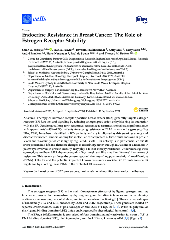 (PDF) Endocrine Resistance in Breast Cancer: The Role of Estrogen ...