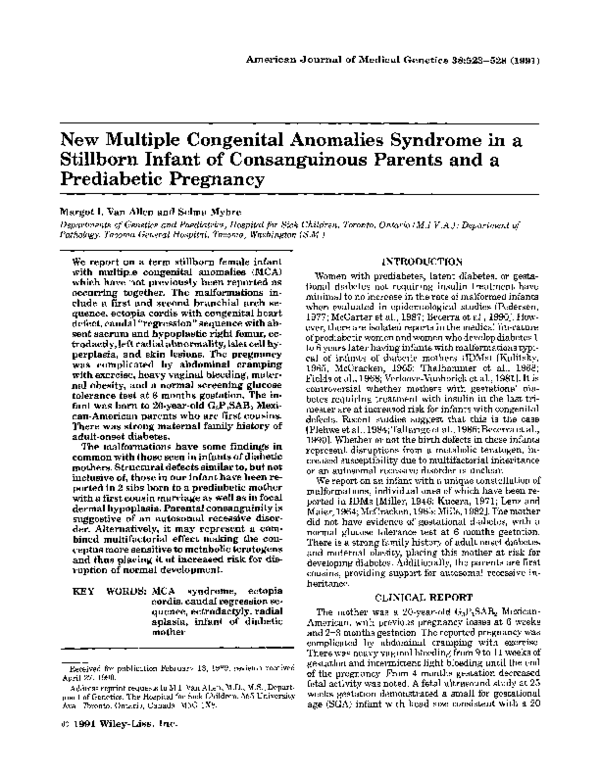 (PDF) New multiple congenital anomalies syndrome in a stillborn infant ...