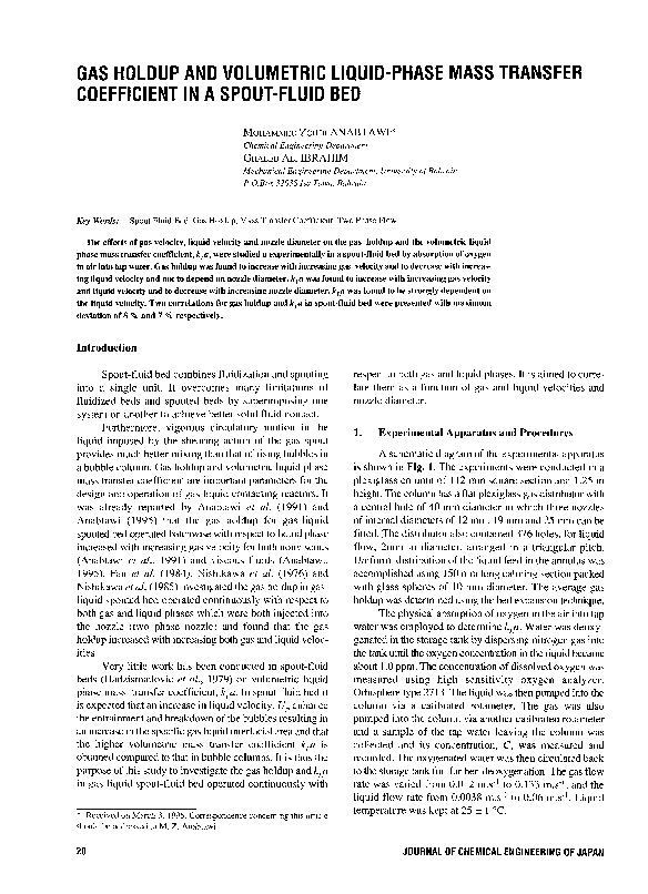 (PDF) Gas holdup and volumetric liquid-phase mass transfer coefficient ...