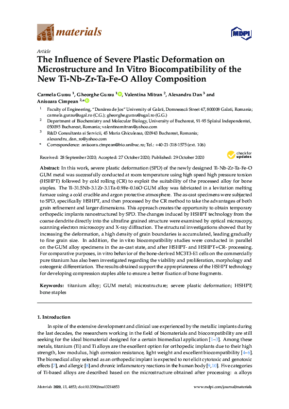 (PDF) The Influence of Severe Plastic Deformation on Microstructure and ...