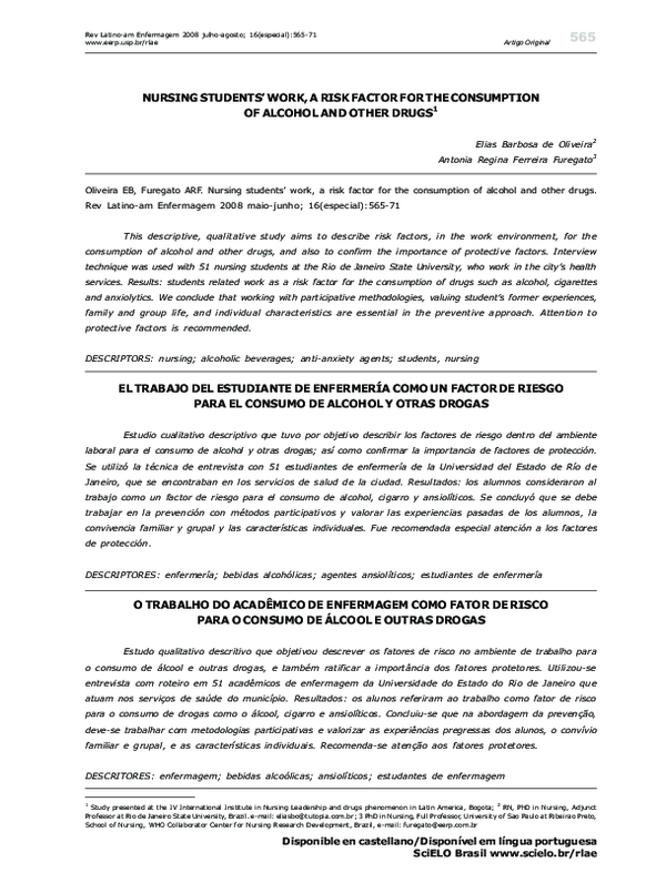 (PDF) Nursing students' work, a risk factor for the consumption of ...