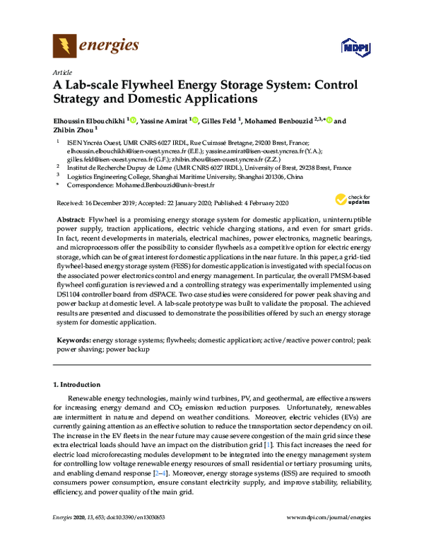 (PDF) A Lab-scale Flywheel Energy Storage System: Control Strategy and ...