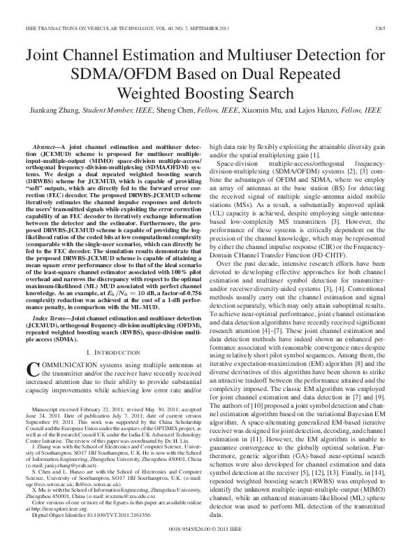 (PDF) Joint Channel Estimation and Multiuser Detection for SDMA/OFDM ...