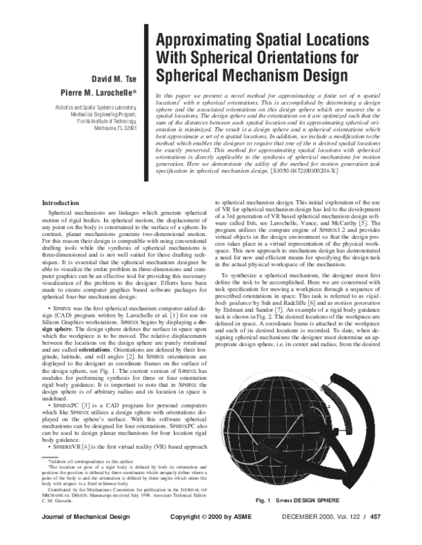 (PDF) Approximating Spatial Locations With Spherical Orientations for ...