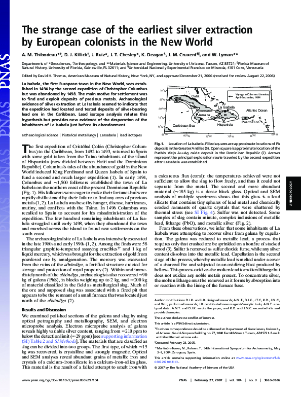 (PDF) The strange case of the earliest silver extraction by European ...