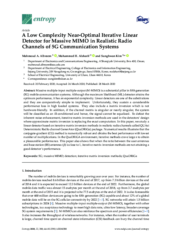 (PDF) A Low Complexity Near-Optimal Iterative Linear Detector for ...