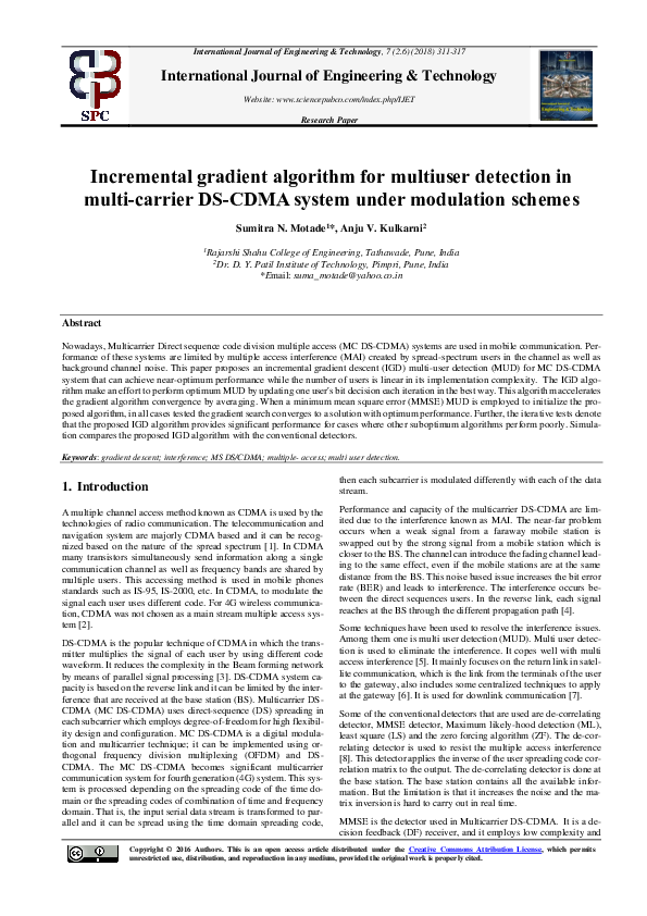(PDF) Incremental gradient algorithm for multiuser detection in multi ...
