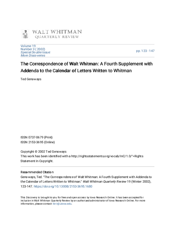 PDF) Walt Whitman's Slips: Manufacturing Manuscript | Peter Stallybrass -  Academia.edu