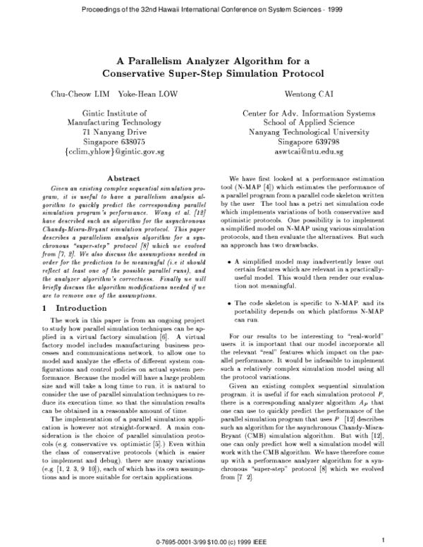 (PDF) A parallelism analyzer algorithm for a conservative super-step ...