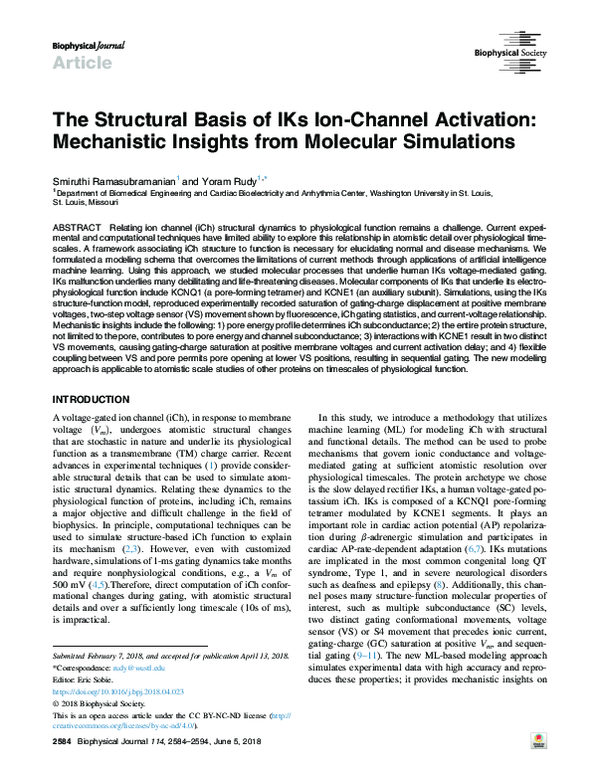 (PDF) The Structural Basis of IKs Ion-Channel Activation: Mechanistic ...