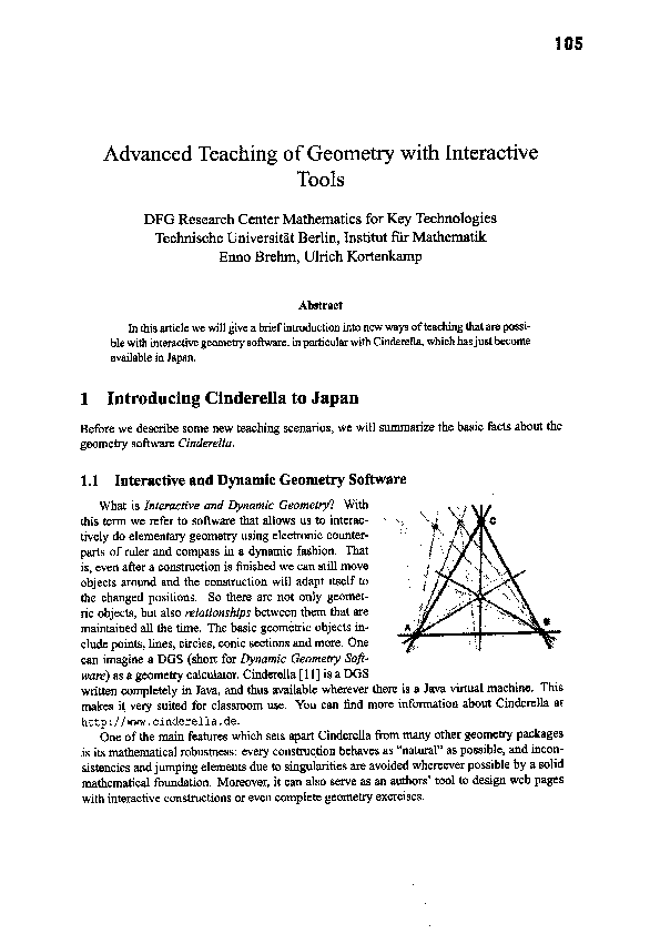 (PDF) Advanced Teaching of Geometry with Interactive Tools