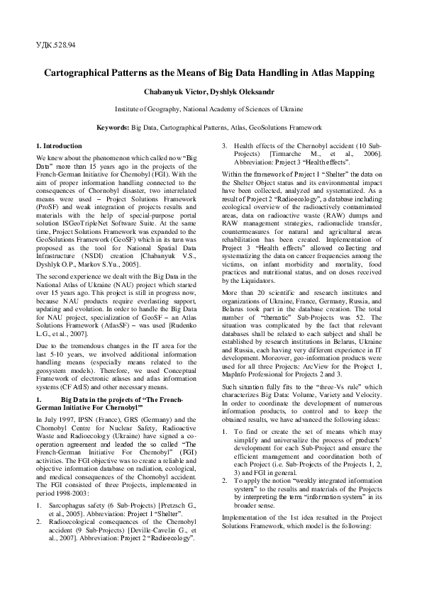 (PDF) Cartographical Patterns as the Means of Big Data Handling in