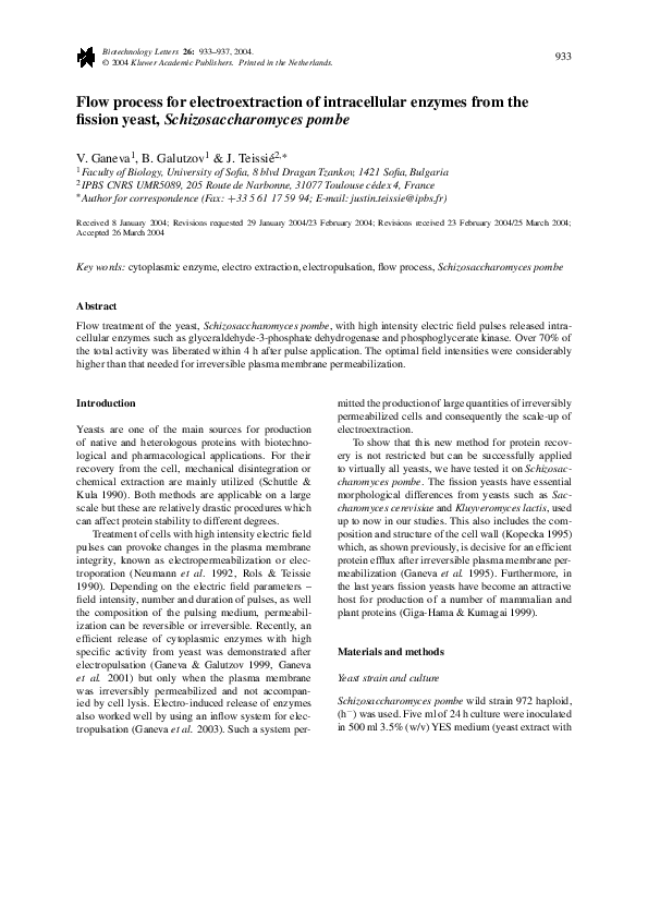 (PDF) Flow process for electroextraction of intracellular enzymes from ...