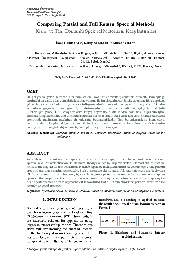 (PDF) Comparing Partial and Full Return Spectral Methods