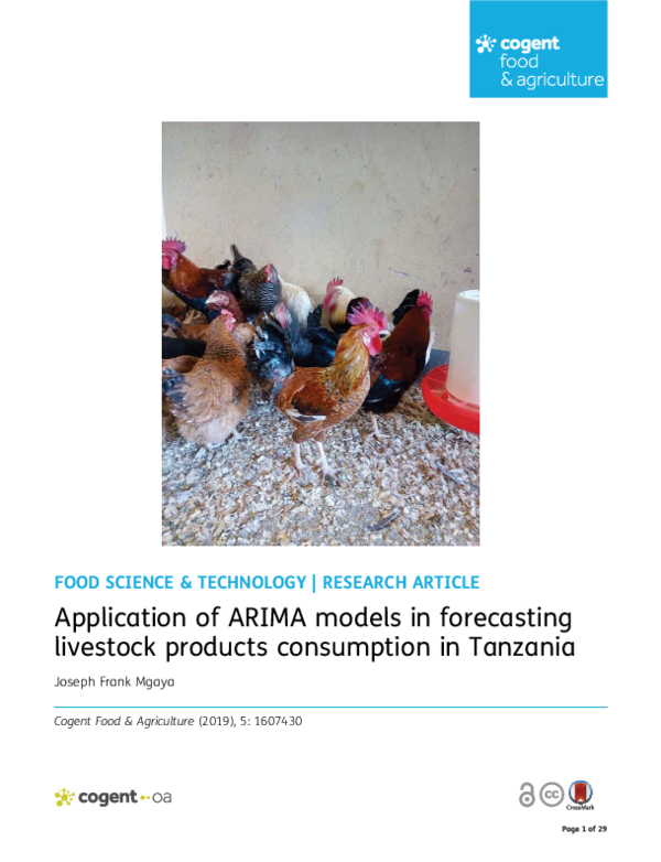 (PDF) Application of ARIMA models in forecasting livestock products ...