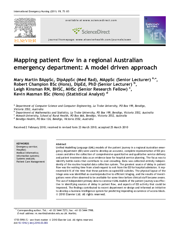 (PDF) Mapping patient flow in a regional Australian emergency ...